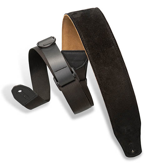 Right Height Suede Guitar Strap - Black