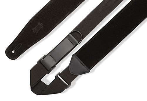 Right Height Suede Guitar Strap - Black