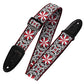Sixties Hootenanny Jacquard Weave Guitar Strap - Floral Red
