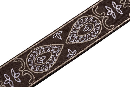 Sixties Hootenanny Jacquard Weave Guitar Strap - Brown