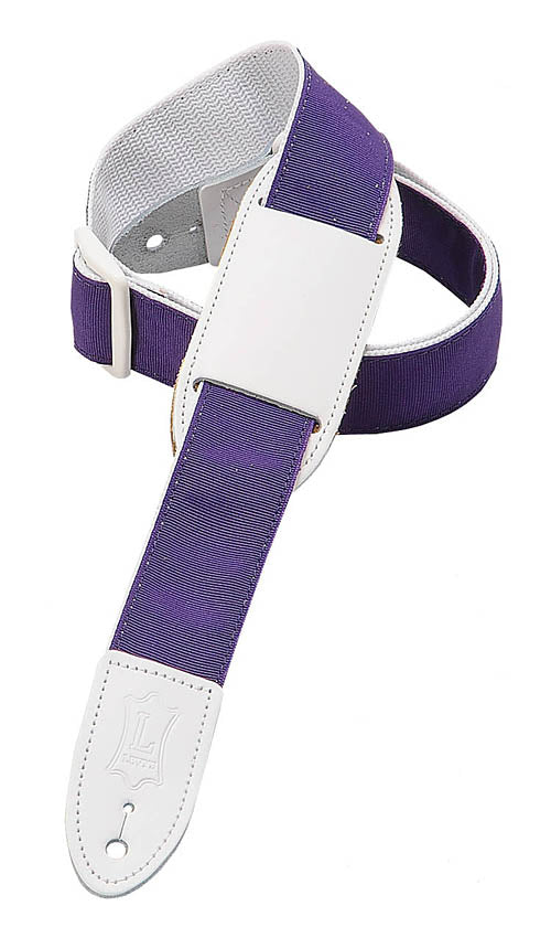 Polypropylene Guitar/Ukulele Strap - Purple/White Ribbon
