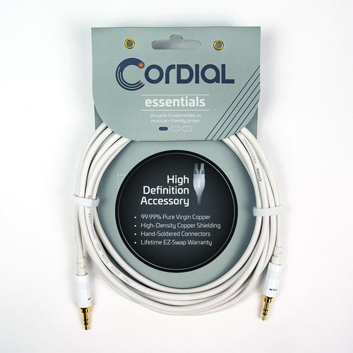 Balanced 1/8 inch. (Mini Plug) Cable - 1/8-inch TRS to 1/8-inch TRS White - 1/8-inch TRS to 1/8-inch TRS: 10-Foot White