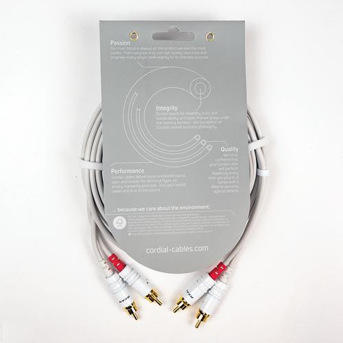 Unbalanced Twin Cable/Adapter (White) - Two RCA to Two RCA Plugs, 2'