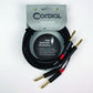 Unbalanced Twin Cable/Adapter (Black) - Two 1/4 inch. to Two 1/4 inch. Straight Mono Plugs, 10'