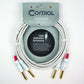 Unbalanced Twin Cable/Adapter (White) - Two 1/4 inch. to Two 1/4 inch. Straight Mono Plugs, 5'