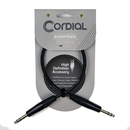 Balanced Mic/Line - 1/4-inch TRS to 1/4-inch TRS - 1-foot cable - 1/4-inch TRS to 1/4-inch TRS - 1-foot cable