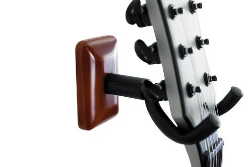 Frameworks Wall Mounted Guitar Hanger with Mahogany Mounting Plate