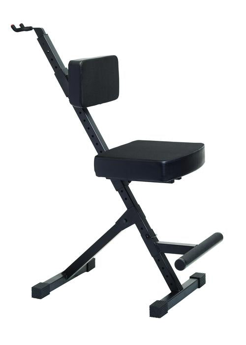 Deluxe Guitar Seat with Adjustable Back Rest and Guitar Hanger