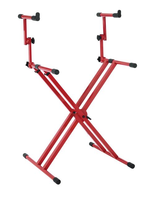 Frameworks Heavy-Duty 2-Tier “X” Style Keyboard Stand with Rubberized Leveling Feet