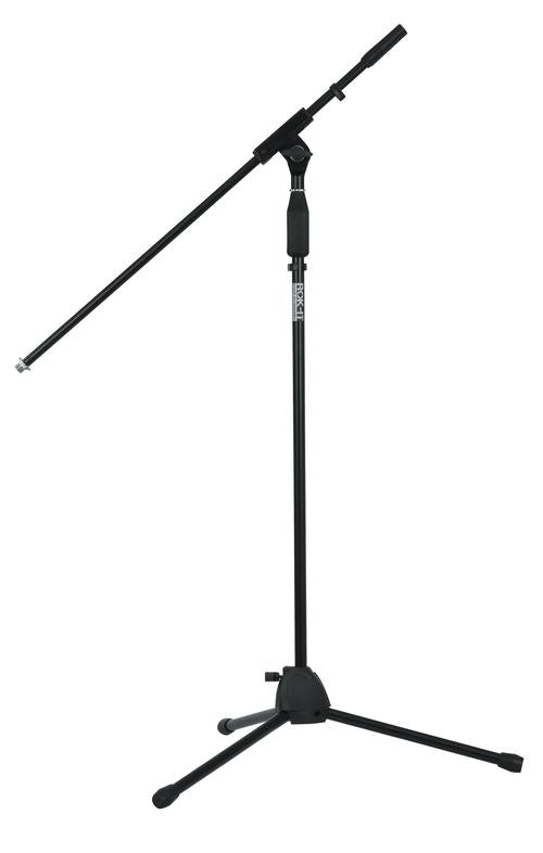 Rok-it Tubular Microphone Stand With Fixed Boom Included. Tripod Design For Compact Sto