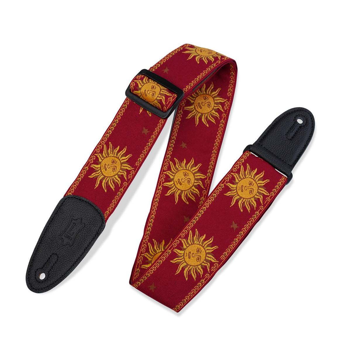 2“ Wide Red Jacquard Guitar Strap.